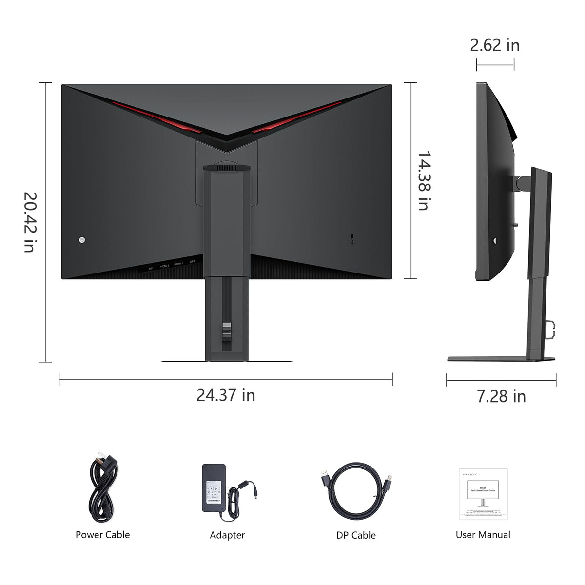 INNOCN 27G2T adjustable height and pivot for personalized viewing.