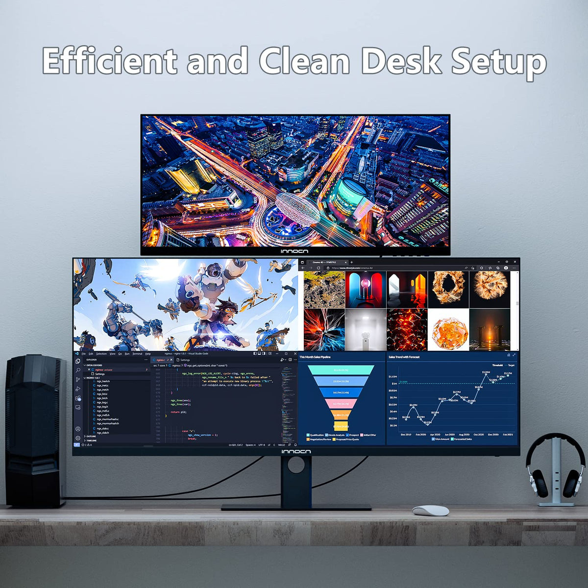INNOCN 40C1R color calibration delta E < 2 preserves accurate colors.