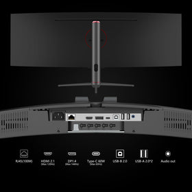 INNOCN 49C1G versatile connectivity: DP, HDMI, USB, RJ45
