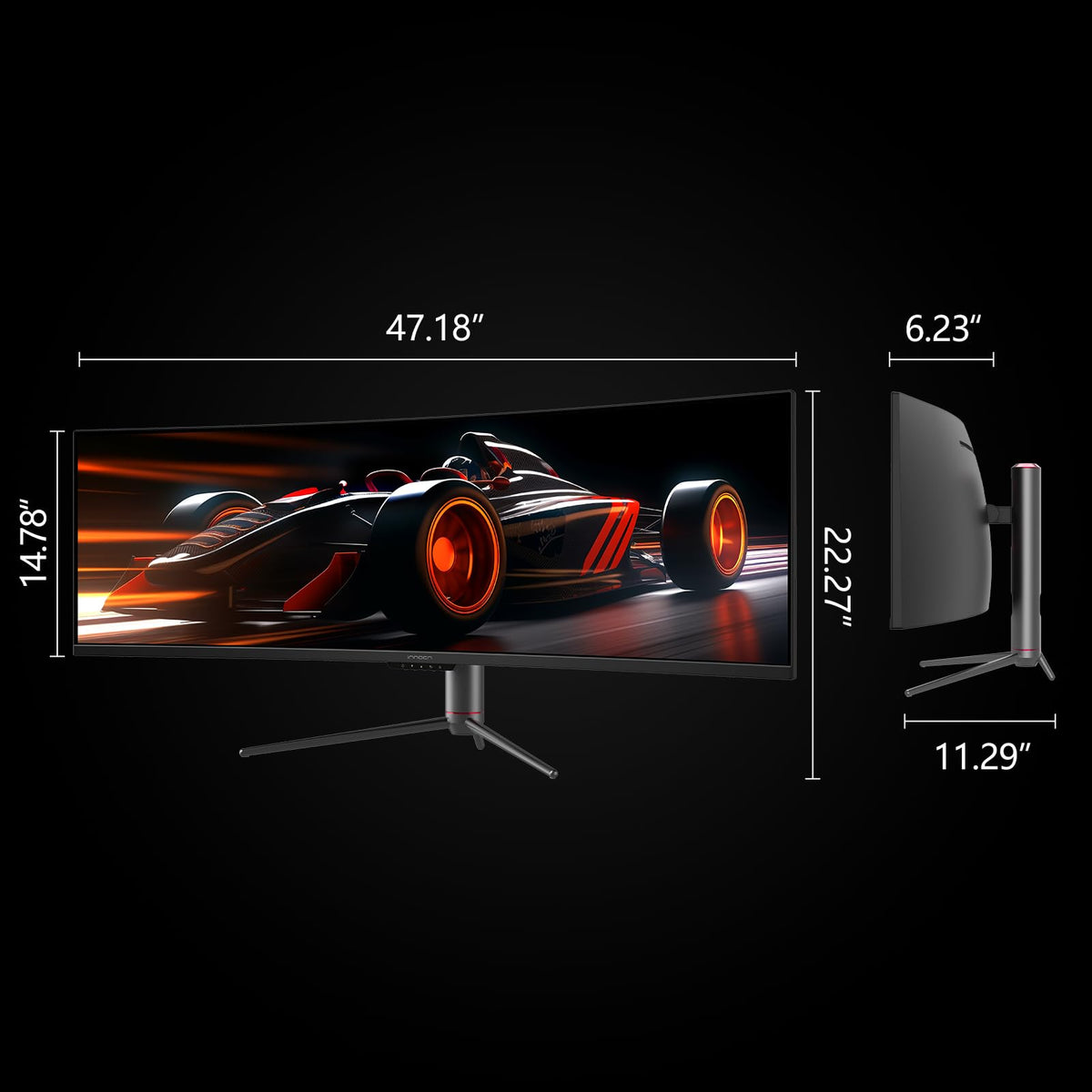 INNOCN 49C1R 32:9 ultrawide screen supports expansive workflow and gaming view.