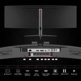 INNOCN 49C1R built-in speakers streamline desk setup and media playback.