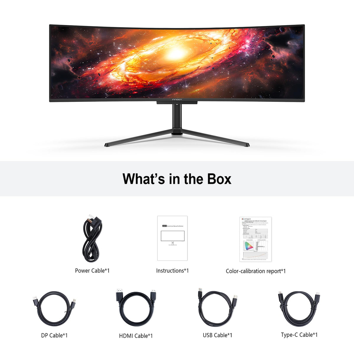 INNOCN 49Q1R adjustable stand with tilt, swivel, and height control