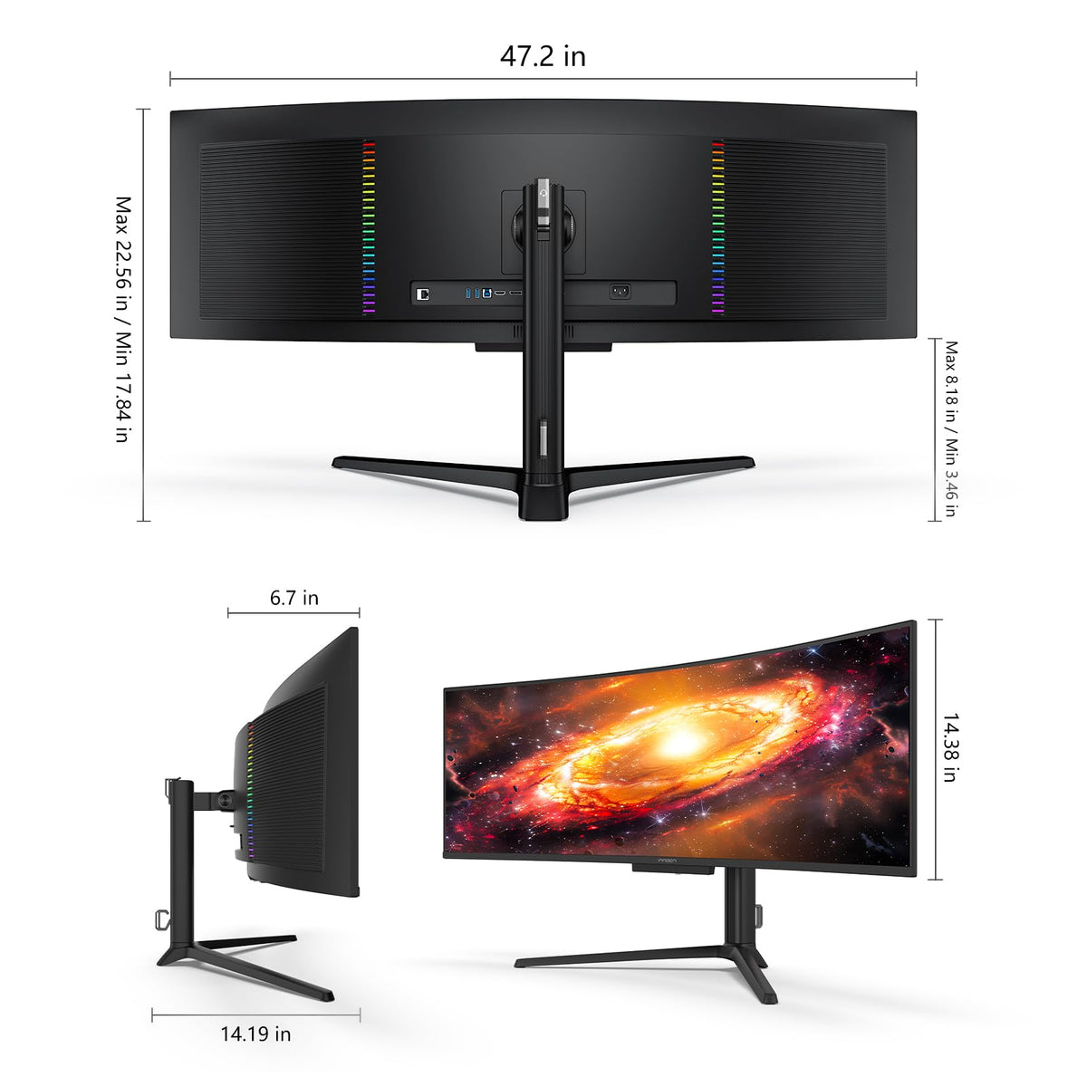 INNOCN 49Q1R ample ports simplify connections for peripherals