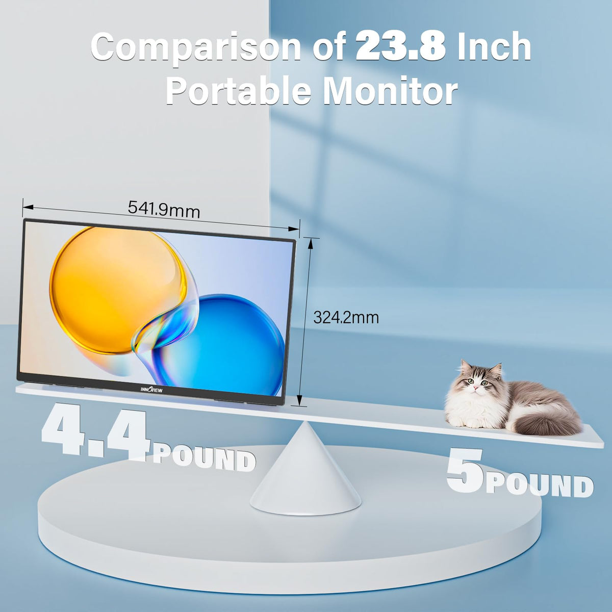 InnoView 100% sRGB color coverage for accurate media visuals