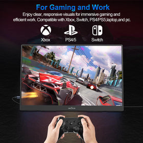 InnoView 1200p FHD travel monitor shows vibrant colors on the road.