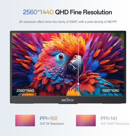 InnoView 15.6-inch setup with laptop shows plug-and-play productivity.