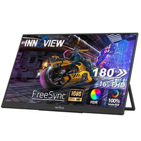 InnoView 16-inch portable monitor setup for multitasking on the go.