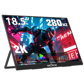 InnoView 18.5-inch portable monitor front view showing crisp 2K colors for travel