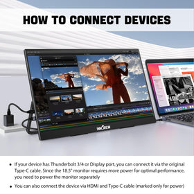 InnoView 18.5-inch monitor close-up highlights 100Hz for smooth visuals.