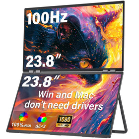 InnoView 23.8-inch dual monitor folded design for compact portability.