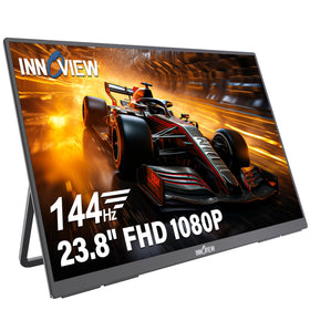 InnoView 23.8-inch portable monitor tilted for comfortable viewing on the move