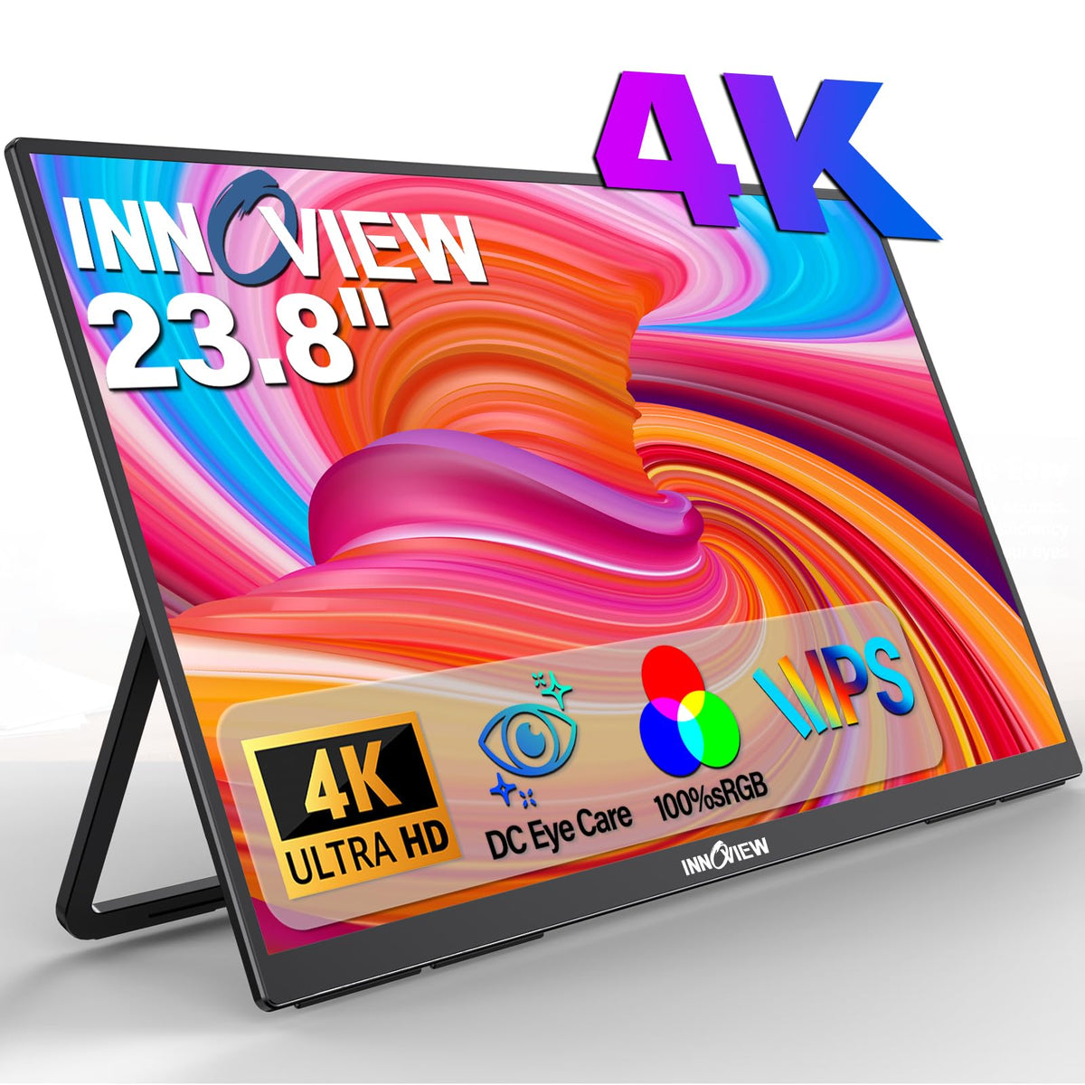 InnoView 23.8-inch monitor on desk for multitasking and extra workspace