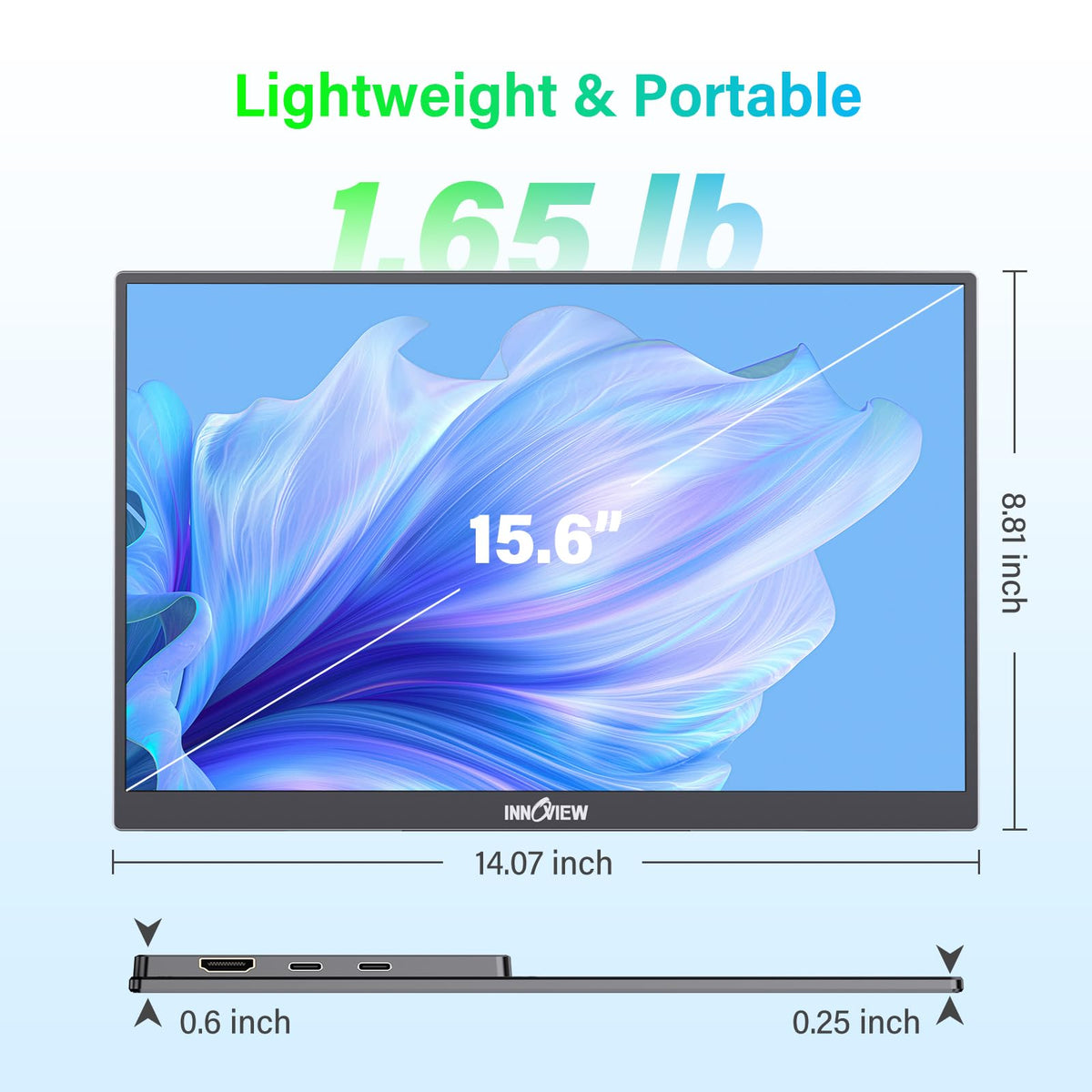 InnoView 2560x1440 resolution delivers sharp visuals and clear text.