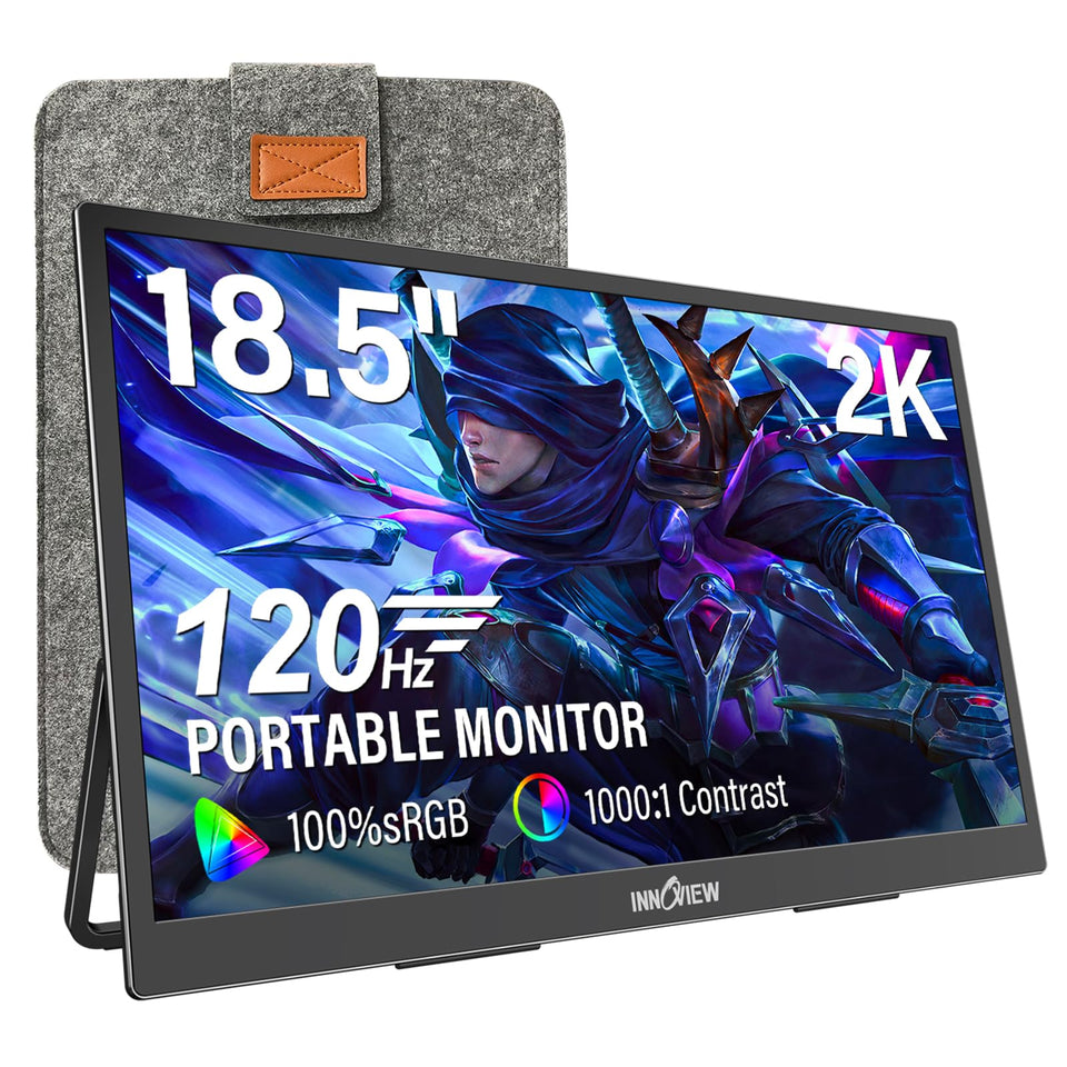 InnoView 2K portable monitor front view boosts on-the-go productivity.
