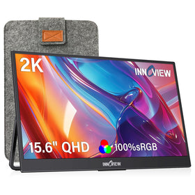 InnoView 2K portable monitor front view, crisp detail for on-the-go editing.