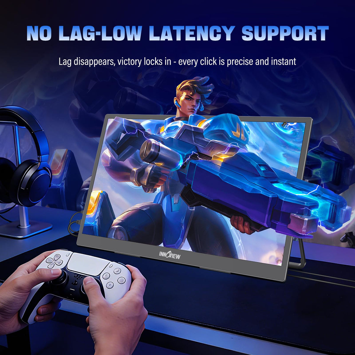 InnoView 2K portable monitor three mounting options for flexible setup.