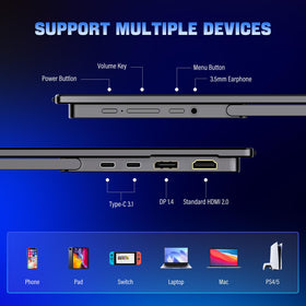 InnoView 2K portable monitor driver-free plug and play setup.