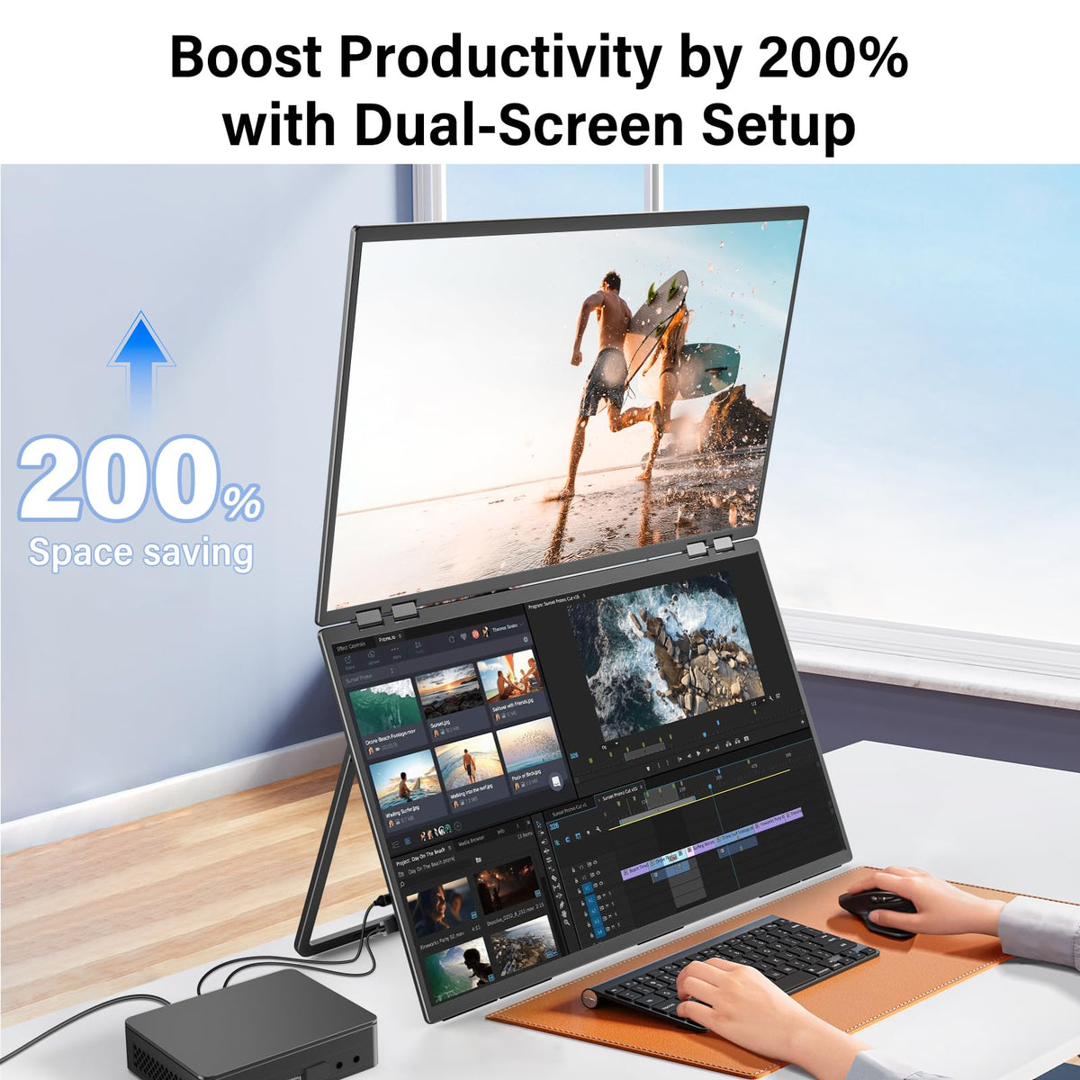 InnoView 315-degree foldable screen for easy storage and portability.