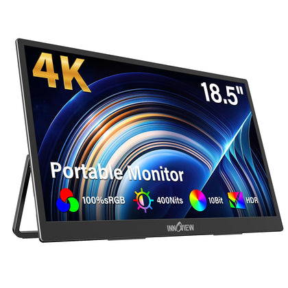 InnoView 4K portable monitor front view with crisp 4K visuals on the go