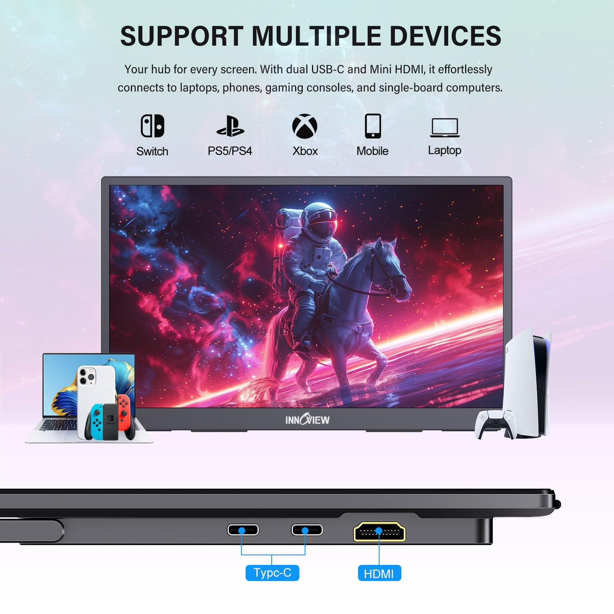 InnoView 4K portable monitor on a tidy desk setup for productivity