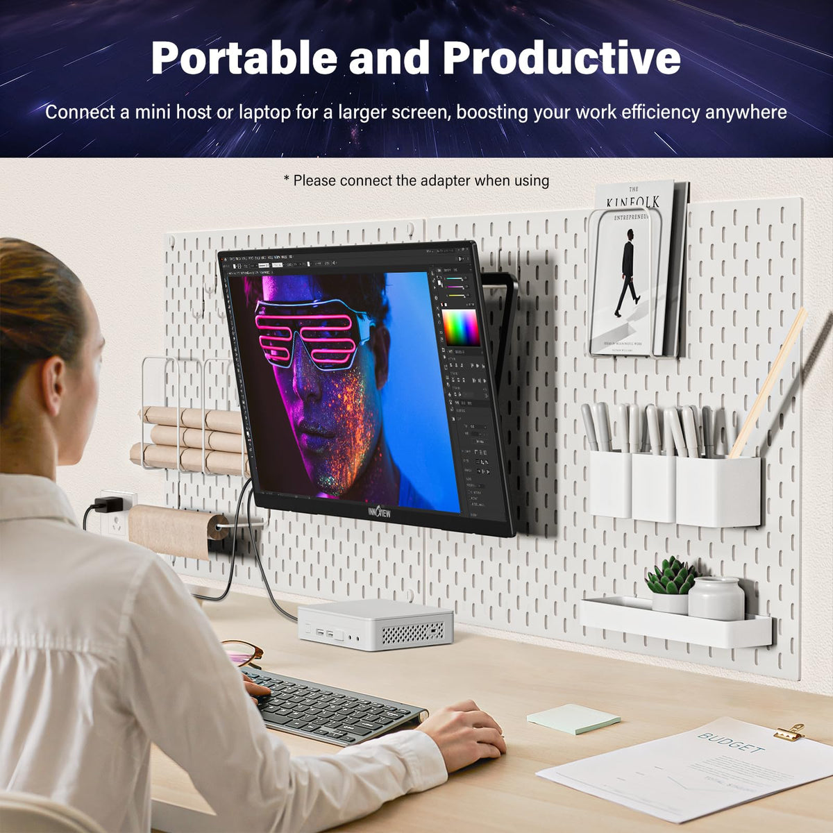InnoView built-in speakers and audio jack for simple entertainment
