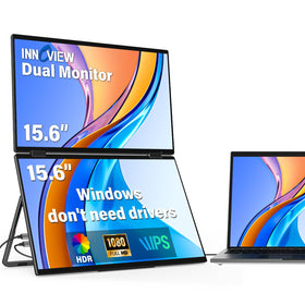 InnoView dual monitor front view boosts on-the-go productivity with a spacious 15.6-inch display