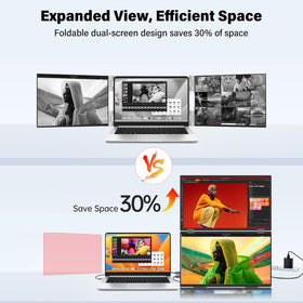 InnoView dual-monitor 18-inch color-gamut showcases 100% DCI-P3 for accurate tones.