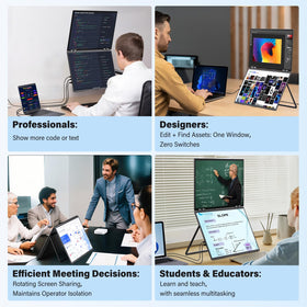 InnoView dual-monitor 23.8 180° fold supports flexible collaboration angles.