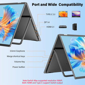 InnoView dual-monitor 23.8 built-in speakers boost multimedia tasks.