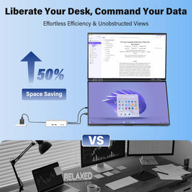 InnoView dual-monitor 23.8 compact design saves desk space.
