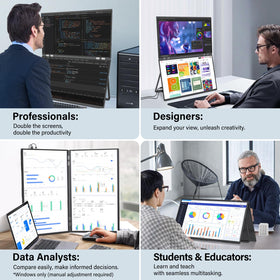InnoView dual monitor extended workspace enables multitasking on the go.
