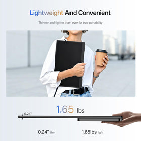 InnoView dual speakers enhance media playback during work and play.