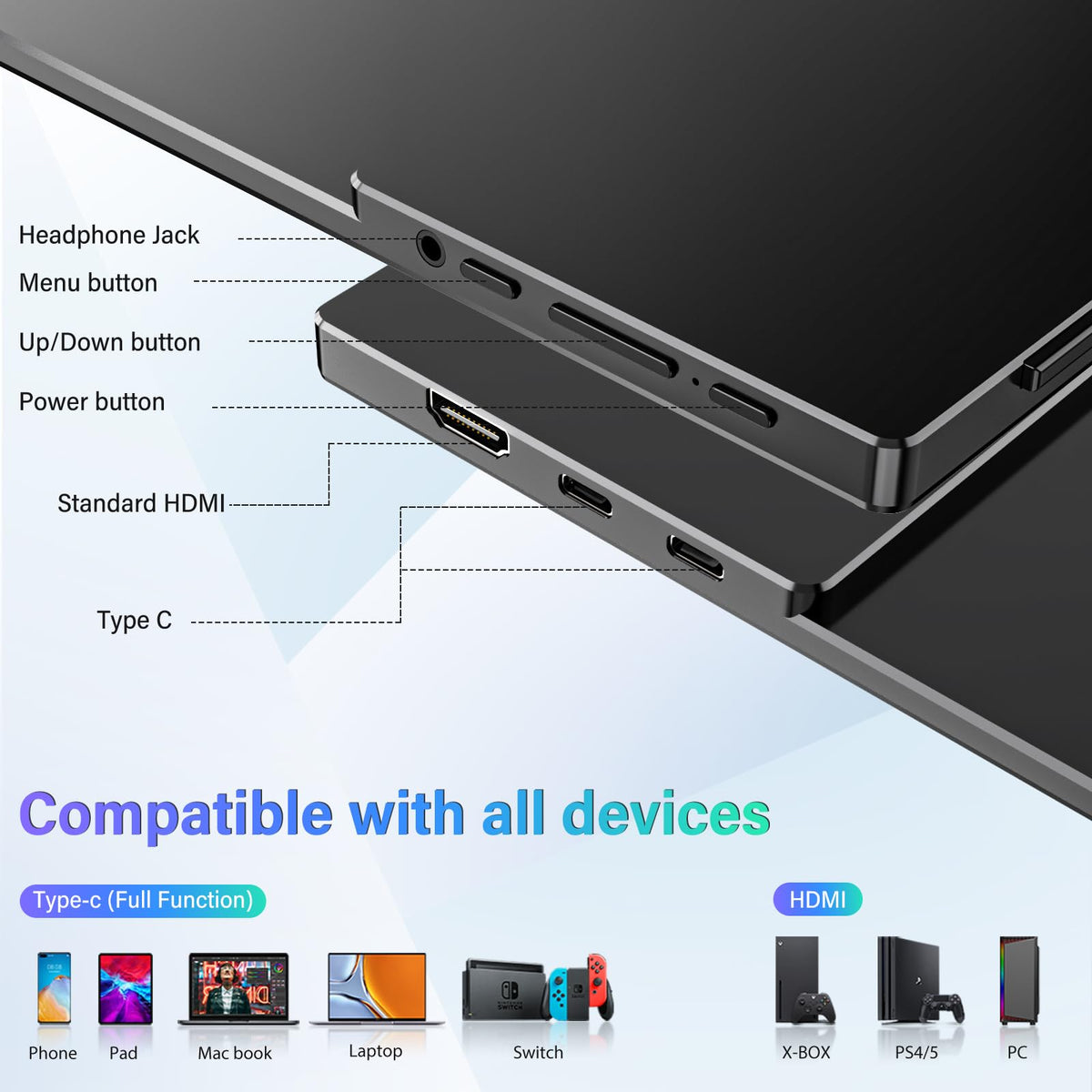 Works with laptops, consoles, and tablets for adaptable setups.