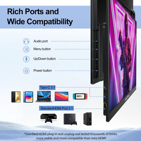 InnoView ports: USB-C and HDMI for wide device compatibility