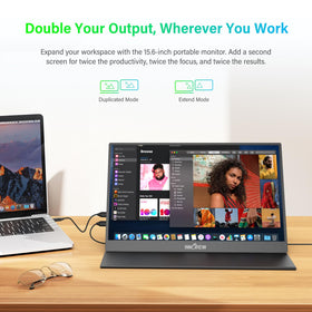 InnoView plug-and-play monitor with USB-C and HDMI, easy setup.