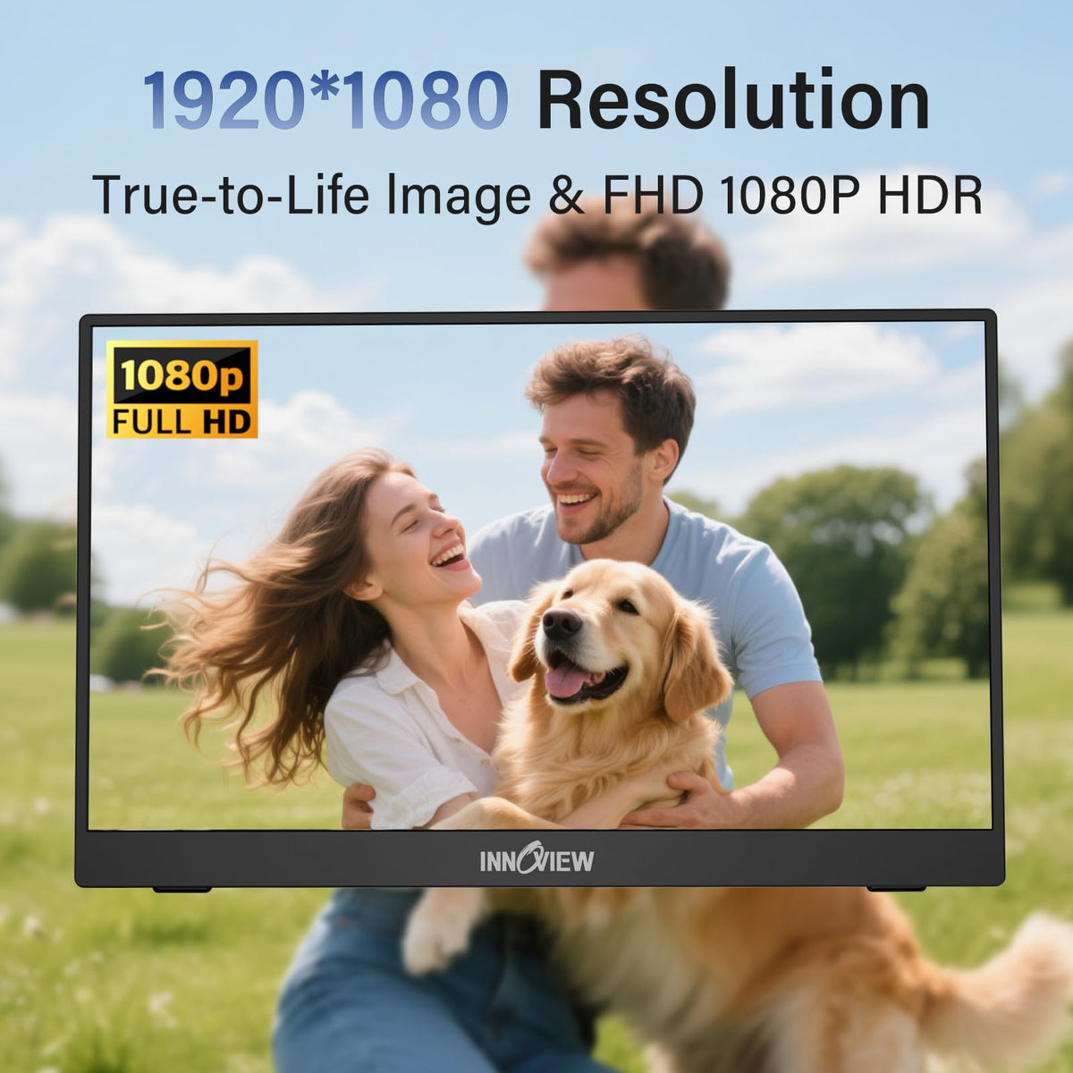 InnoView portable monitor side view highlighting slim profile for travel