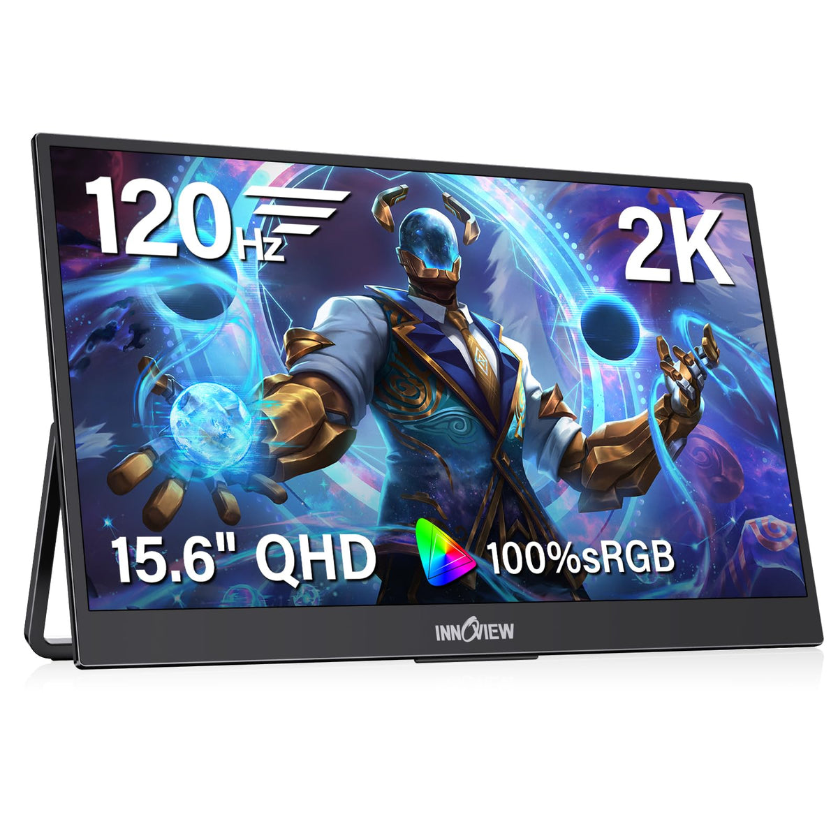 InnoView portable monitor delivers 2560x1440 clarity for immersive gaming and work.