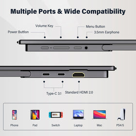 InnoView sturdy metal stand supports stable viewing during work or play.