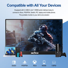 InnoView built-in stand supports a comfortable 90-degree tilt.