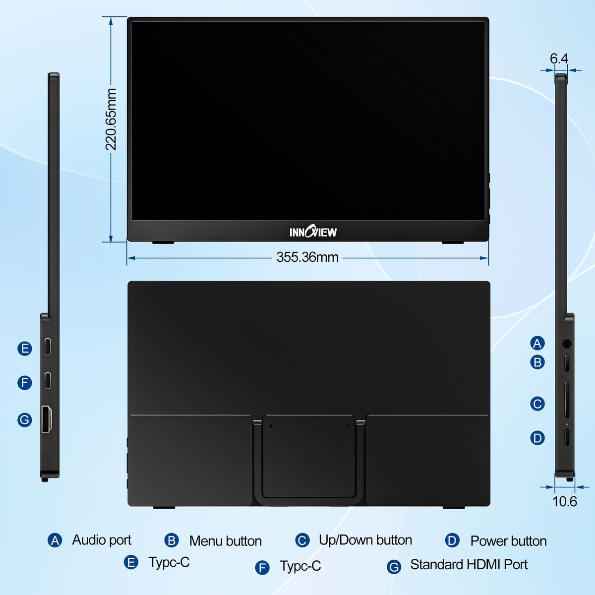 InnoView gaming setup with external monitor enhances on-the-go play.