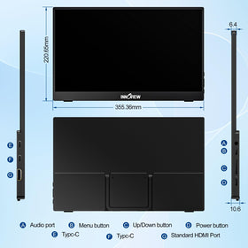InnoView gaming setup with external monitor enhances on-the-go play.