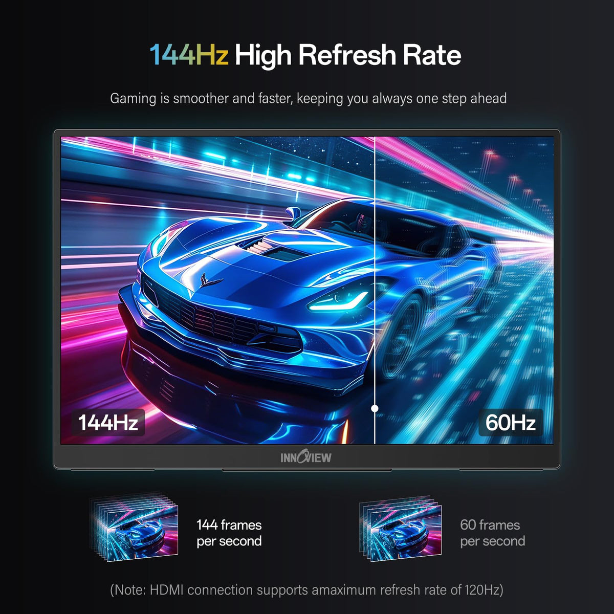 InnoView IPS panel with vivid colors ideal for work and play