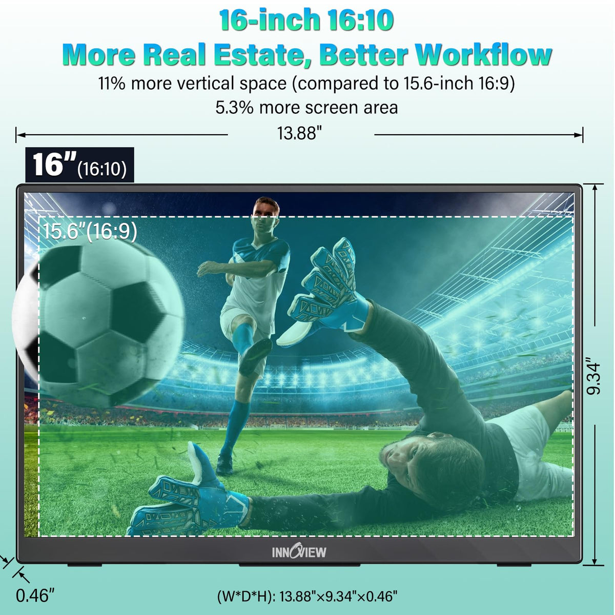 InnoView portable stand design image highlights lightweight setup on the go.