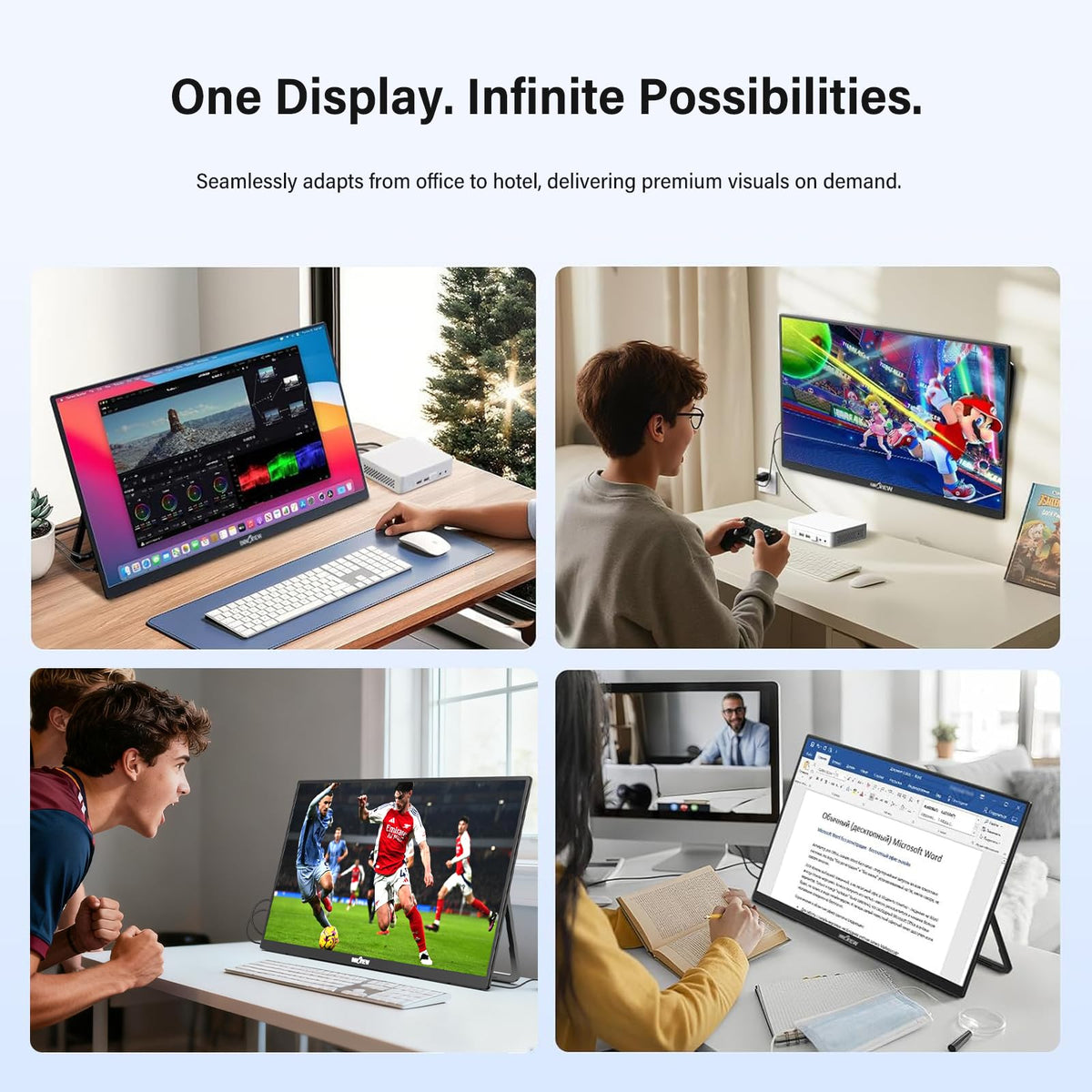 InnoView 100% sRGB color accuracy for vibrant, true-to-life visuals