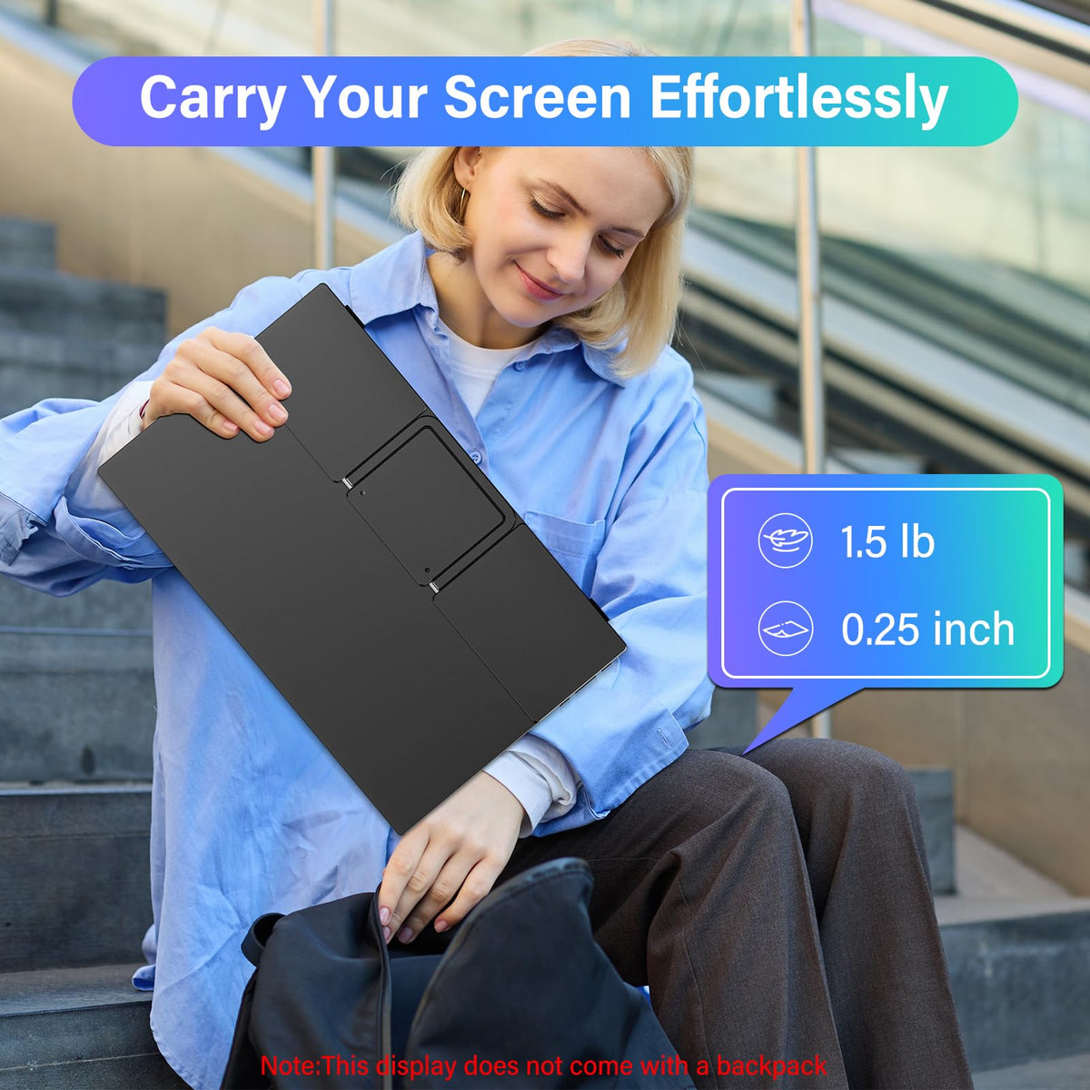 Built-in 90° stand offers versatile viewing angles.
