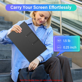 Built-in 90° stand offers versatile viewing angles.
