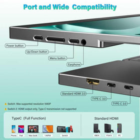 InnoView universal connectivity shot features Type-C and HDMI for easy connections.