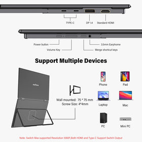 InnoView universal connectivity via USB-C, HDMI, and DP.