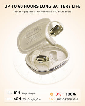 inscamera charging case open with earbuds for long battery benefit