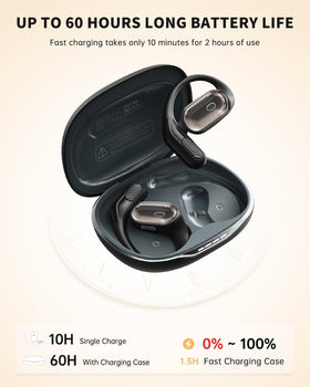 inscamera charging case open displaying compact case and 60-hour battery benefit